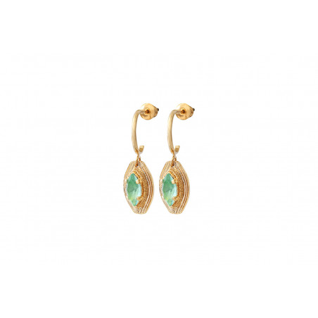 Elegant crystal hoop earrings I turquoise