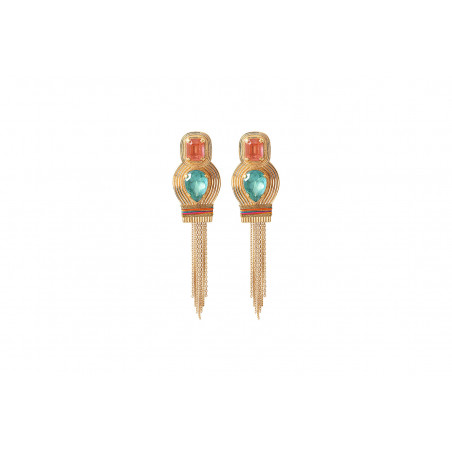 Sophisticated crystal clip-on earrings l multicoloured
