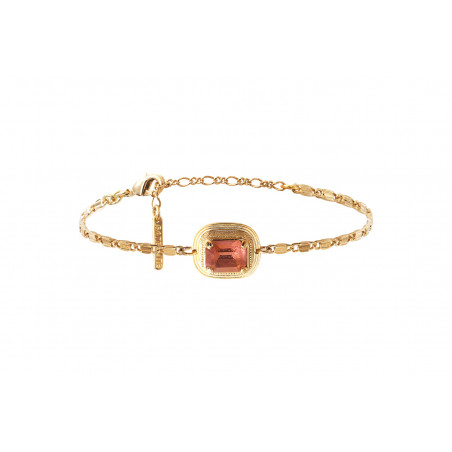 Adjustable feminine Prestige crystal chain bracelet | pink