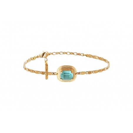 Bracelet chaîne réglable tendance cristal Prestige I turquoise