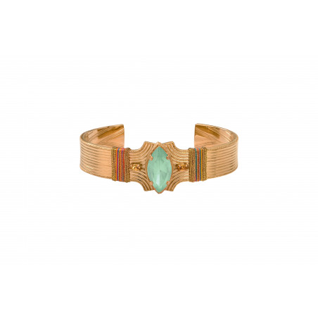 Bracelet habillé cristaux fils métallisés I turquoise