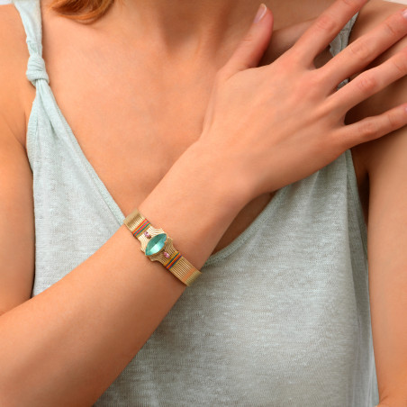 Bracelet habillé cristaux fils métallisés I turquoise90739