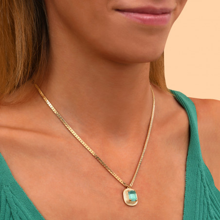 Collier pendentif réglable intemporel cristal Prestige I turquoise90744