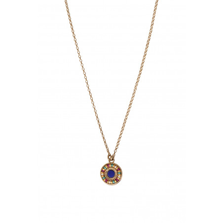 Modern reconstituted lapis lazuli adjustable pendant necklace l blue