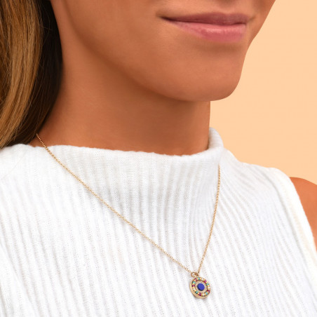 Modern reconstituted lapis lazuli adjustable pendant necklace l blue90876