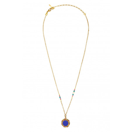 Chic bead adjustable pendant necklace l blue
