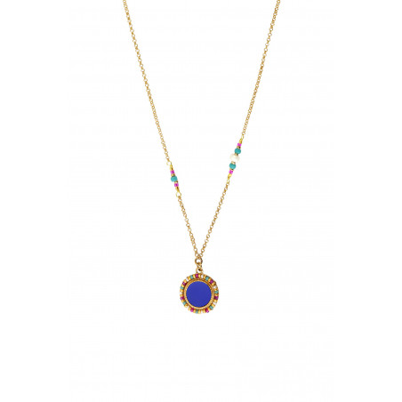 Collier pendentif réglable perles - bleu90889