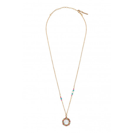 On-trend bead adjustable pendant necklace l mother-of-pearl90892