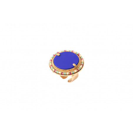 Timeless reconstituted lapis lazuli adjustable ring l blue