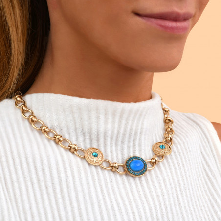 Colourful Prestige crystal chain necklace - turquoise91004