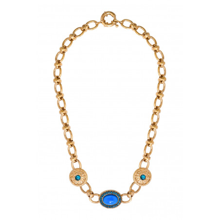 Colourful Prestige crystal chain necklace - turquoise91005