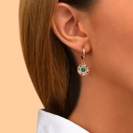 Sophisticated hardstone stud earrings l green91243