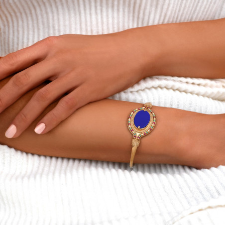 Bracelet jonc précieux lapis lazuli reconstitué I bleu91269