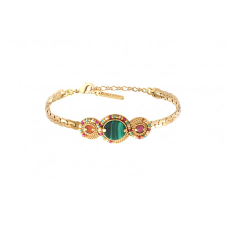 Bracelet fin fantaisie ajustable perles I multicolore
