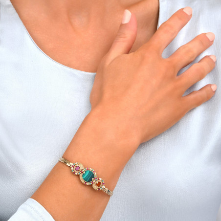 Beautiful bead adjustable slim bracelet I multicoloured91314