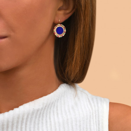 Mysterious bead sleeper earrings - blue91356