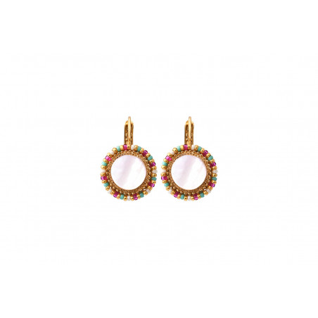 Timeless mother-of-pearl bead earrings l white 