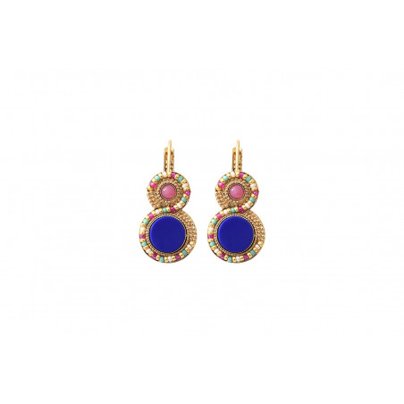 Chic bead sleeper earrings - blue