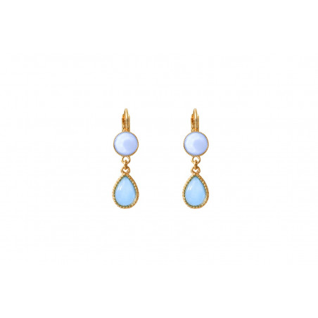 Refined cabochon sleeper earrings| turquoise
