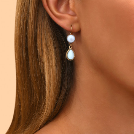 Refined cabochon sleeper earrings| turquoise91448