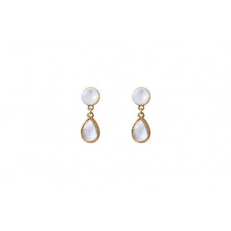 Timeless mother-of-pearl stud earrings l white