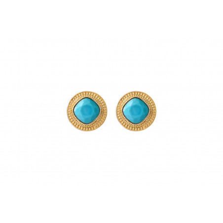 On-trend cabochon clips earrings | turquoise