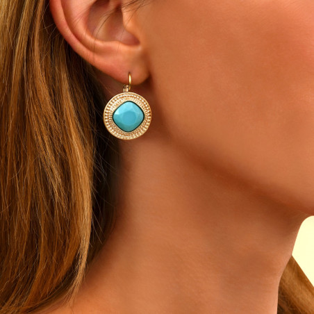 On-trend cabochon sleeper earrings | turquoise91460