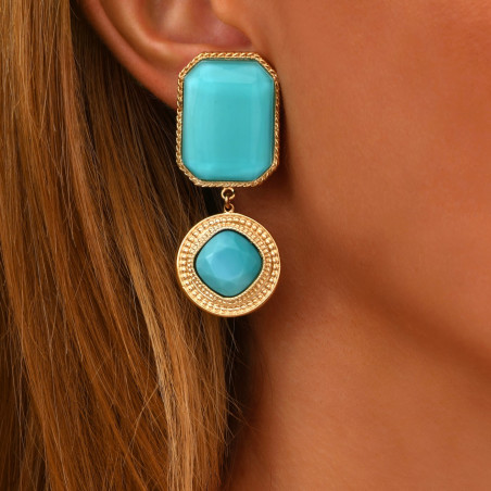 Beautiful cabochon clip-on earrings| turquoise91476