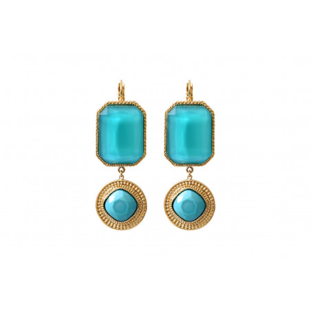 Beautiful cabochon sleeper earrings - turquoise