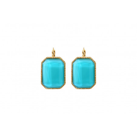Chic cabochon sleeper earrings - turquoise