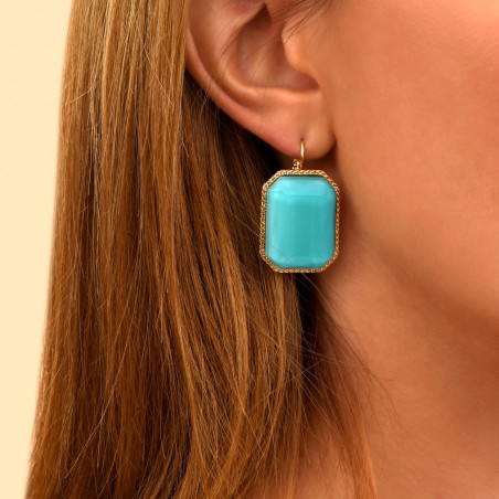 Chic cabochon sleeper earrings - turquoise91504
