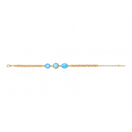 Bracelet fin ajustable glamour cabochons - turquoise91516
