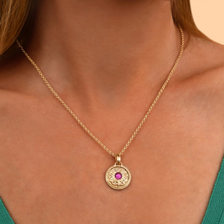 Collier pendentif précieux cristal Prestige - rose91619