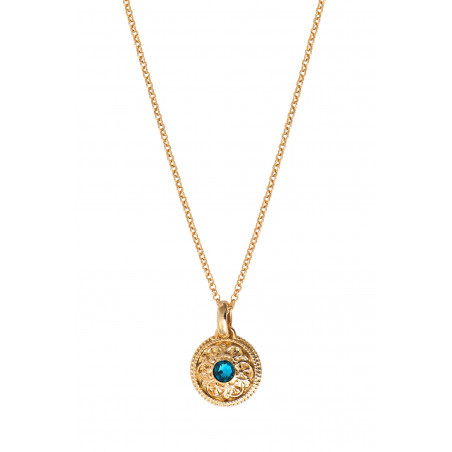 Collier pendentif romantique cristal Prestige - turquoise