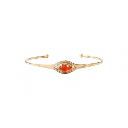 Bracelet jonc ajustable glamour cristal Prestige - rouge