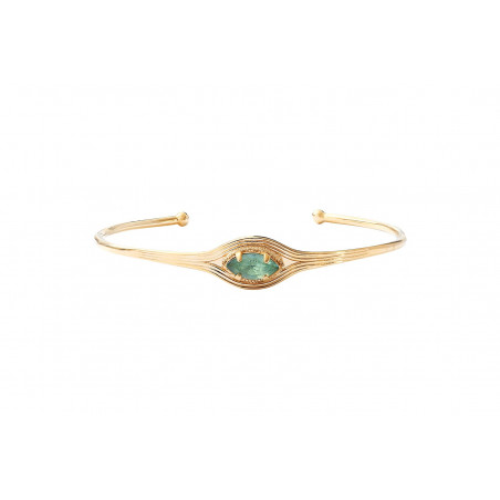 Bracelet jonc ajustable festif cristal Prestige - turquoise