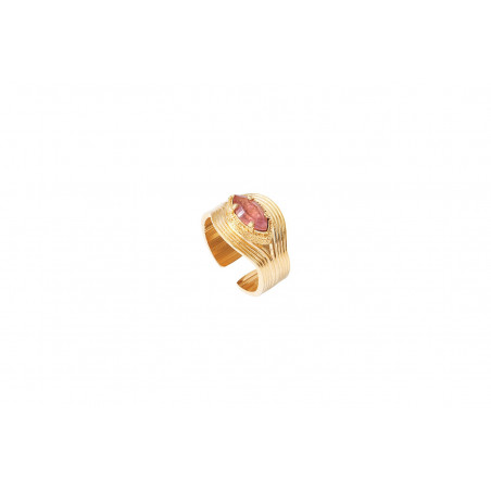 Chic crystal adjustable ring | pink