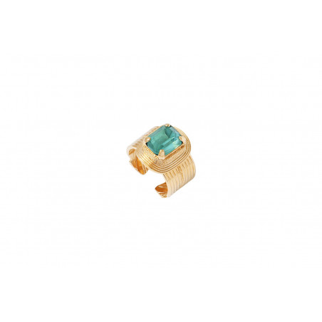 Romantic prestige crystal adjustable ring | turquoise