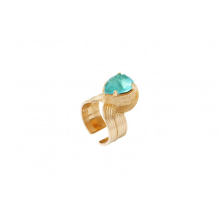 Precious crystal adjustable ring | turquoise