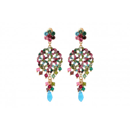 Boucles d'oreilles percées cristaux prestige - multicolore
