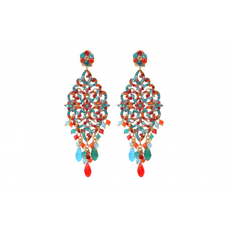 Beautiful crystal butterfly fastening earrings - red