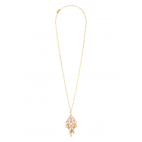 Baroque crystal prestige necklace I golden