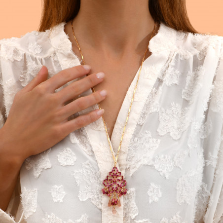 Romantic necklace prestige crystals I fuchsia91758