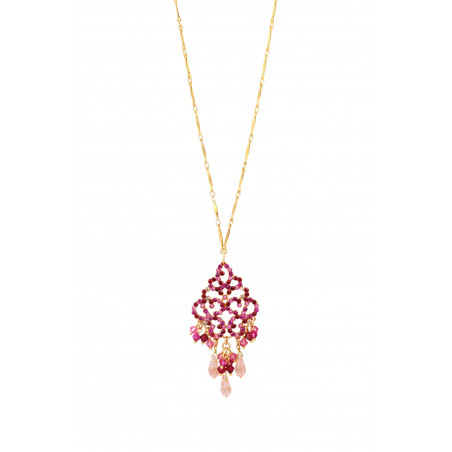 Romantic necklace prestige crystals I fuchsia91759