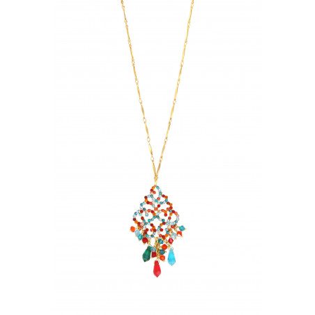 Trendy necklace prestige crystals I red91762