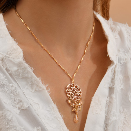 Baroque crystal prestige necklace I golden91764