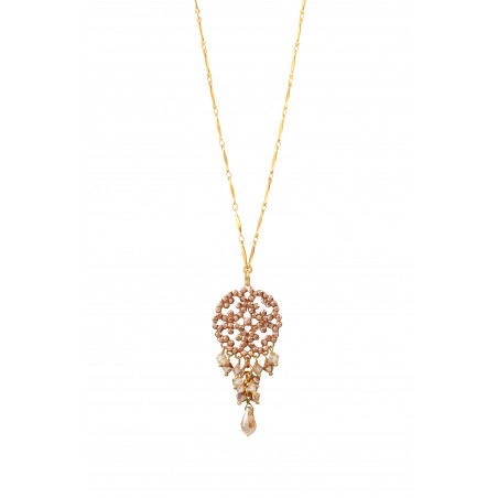 Baroque crystal prestige necklace I golden91765