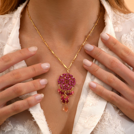 Romantic necklace prestige crystals I fuchsia91770