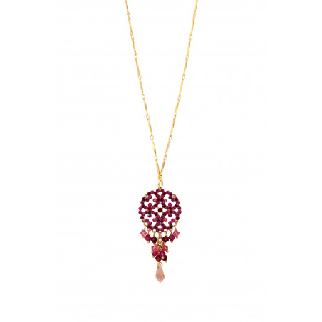 Romantic necklace prestige crystals I fuchsia91771