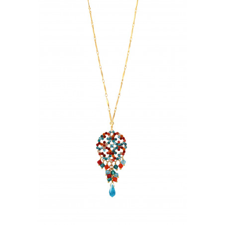 Trendy necklace prestige crystals I red91774